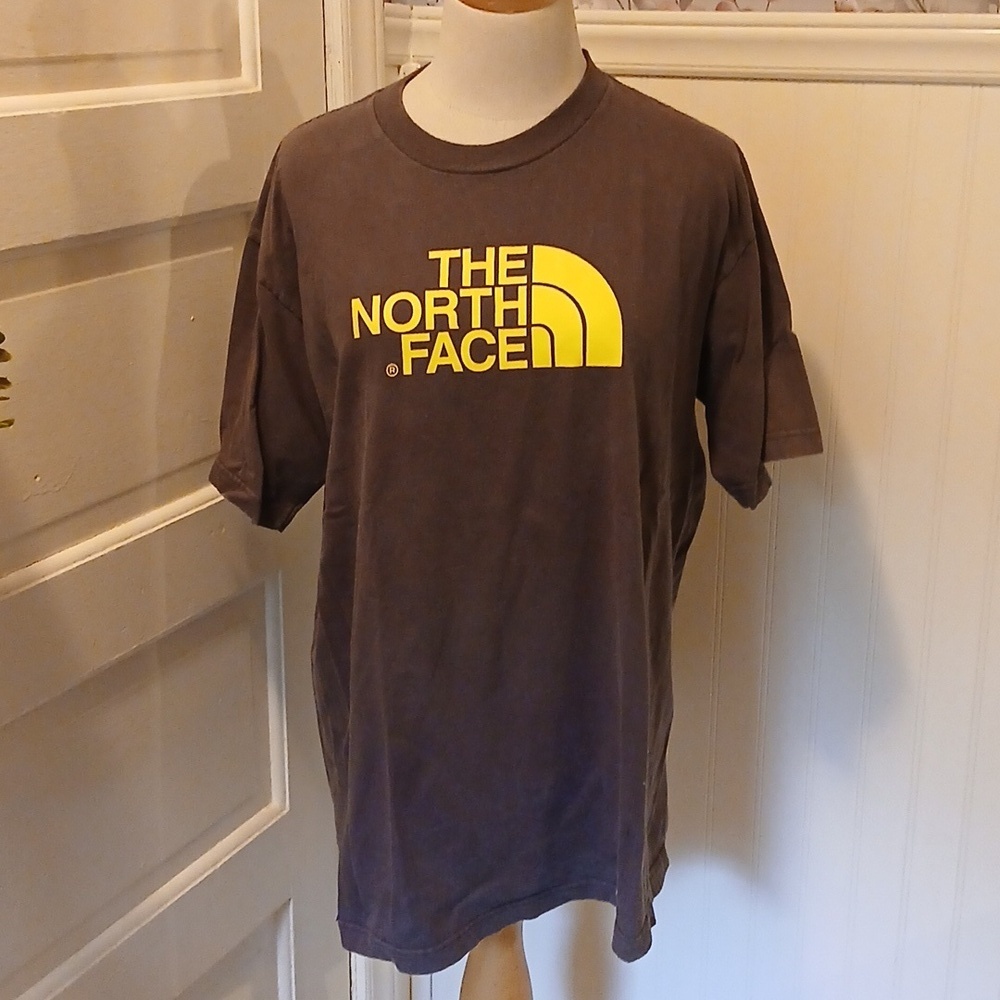 The North Face Gray Tee with Yellow Logo
